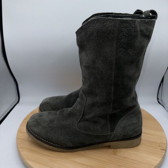 Coolway Green Suede Boho Western Boots Women's EU 37 US 6 embroidery pull on - Picture 4 of 10